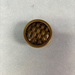 (5 Pack) 1-1/4 inch Basket Weave Knob Tumbled Antique Brass