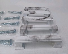 Marble Look Metal Kitchen Or Bathroom Cabinet Or Drawer Pulls Set Of 10