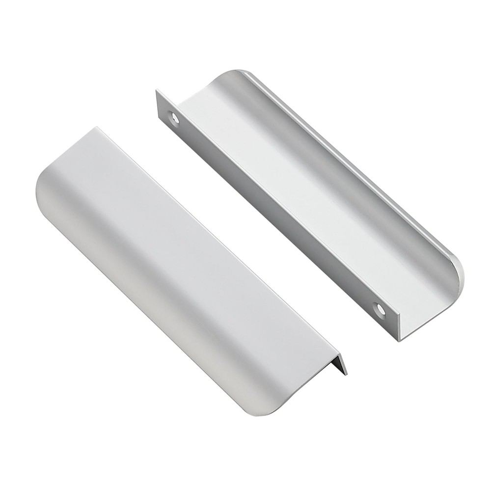 3 PCS Silver Concealed Cabinet Drawer Edge Finger Pull 128mm/5 In 150mm/5.91 In