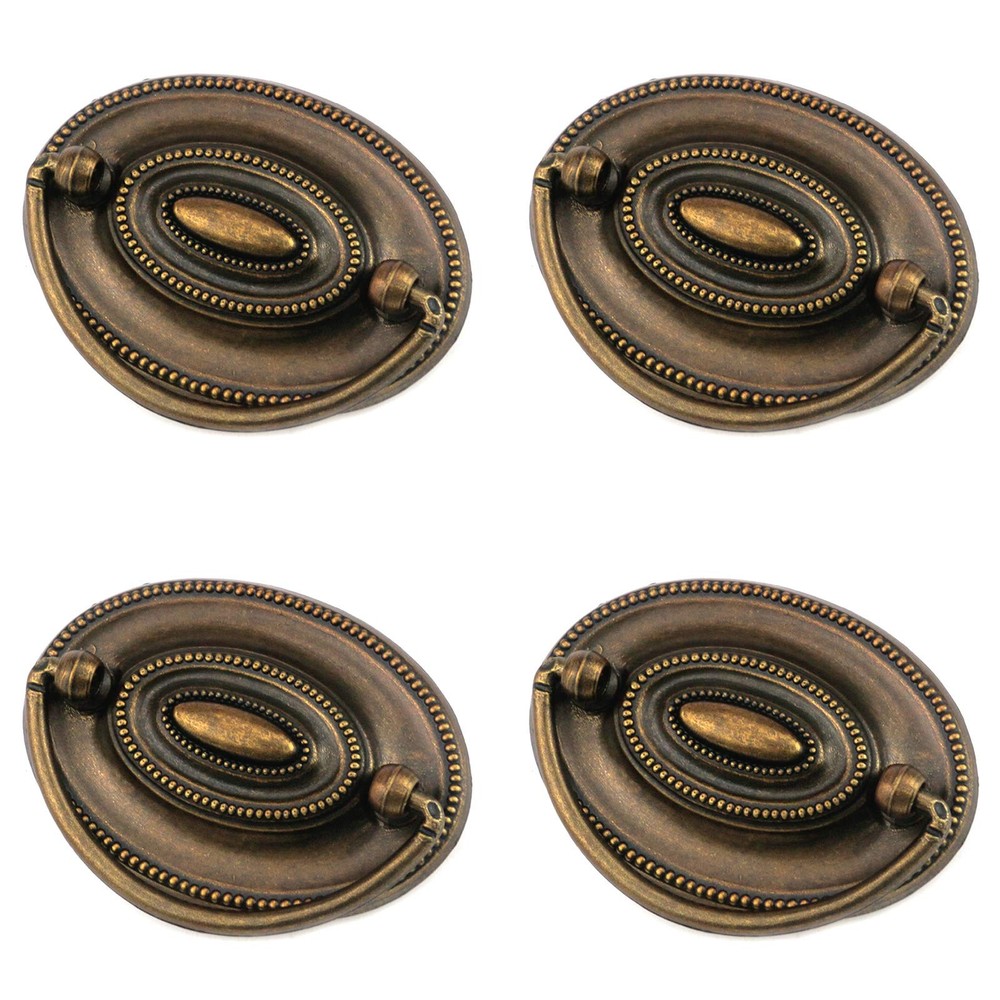 Furniture Dresser Pull 4 Pcs Antique Brass Bail Drawer Handles 2.32″ Hole
