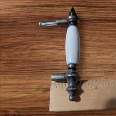 Drawer Pulls or Cabinet Pulls cream color bar with brass color ends – 3″ center