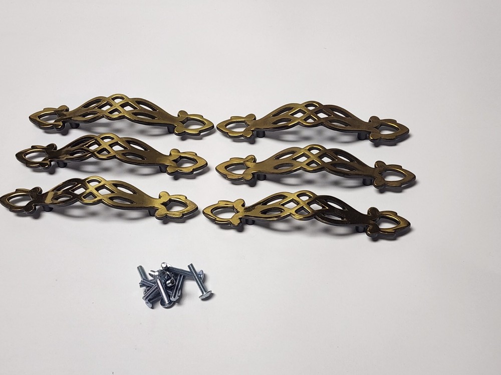 6 pcs. of Hickory Hardware P365-LP Queen Ann Drawer Pulls 3″ Hole Centers