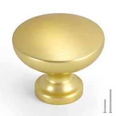 Brushed Brass Cabinet Knobs 1-3/16in Gold 10 Pack – Modern Drawer Hardware