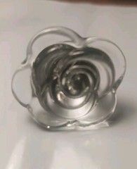 Set of 4 Clear Glass Rose Shape Drawer Pulls Cabinet Knobs 1.5″ Diameter
