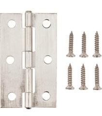 Amazon Basics AB-4025 Butt Hinge, Satin Nickel, 12 Count, 2-2/5 in