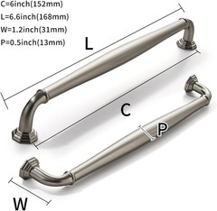 10 Pack 6 Inch(152Mm) Brushed Satin Nickel Heavy Duty Solid Cabinet Handles Cabi