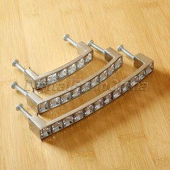 U-Shaped Diamond Crystal Knob Cabinet Kitchen Wardrobe Cupboard Pull Handle
