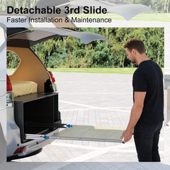 48″ Detachable Industrial Grade Heavy Duty Drawer Slide with Lock #XD76, 3″ Wide