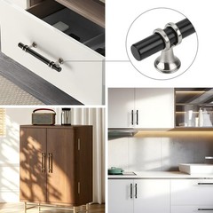 10 PCS 5 Inch Black Brushed Nickel Cabinet Pulls Heavy Duty Zinc Alloy Drawer