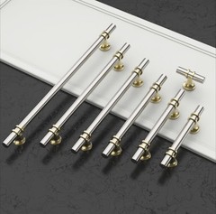 10 Pk 10″ Hole Centers Brushed Nickel & Gold Cabinet Pulls Drawer Handles