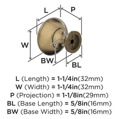 Amerock | Cabinet Knob | Burnished Brass | 1-1/4 inch (32 mm) Diameter | Edona |