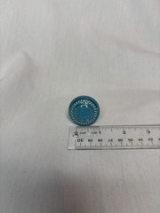 Set of 15 Blue & Gold Cabinet Knobs with Metal Hardware, approx 1.5 in Round