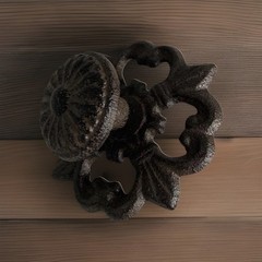 Cast Iron Ornate Fleur De Lis Cabinet Drawer Pull Knobs Backplate Hardware