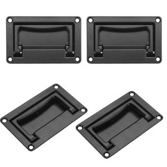4 Pack, 4.4 x 2.7Inch Zinc Alloy Recessed Pull Handle, Flush Lift Recessed Do…