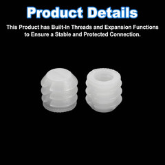 200Pcs 0.42″X0.41″ Hinge Dowels, Plastic Dowel Insert with Threaded for Cabinet
