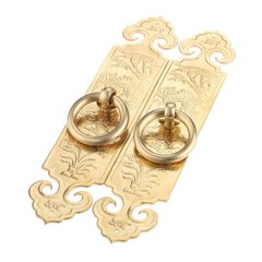 Antique Ring Pull With Plate 2pcs 15cm/5.91″ Pure Copper Drawer Handles Furnitur