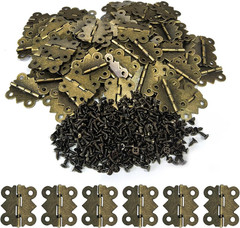 60Pcs 1.2In Antique Cabinet Door Hinges with Screws, Bronze Butterfly Style, Sma