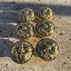 6pcs PE Guerin Or Sherle Wagner Louis Gold Brass Door Cabinet Pulls Knobs