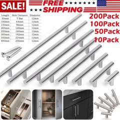 Brushed Kitchen Cabinet Pulls Stainless Steel Drawer T Bar Handles 2”-16” Lot