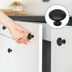 New 20 Pack Matte Black Kitchen Cabinet Knobs Round Drawer Pulls Stainless Steel