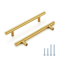 Brushed Brass Cabinet Handles 5 Inch Hole Spacing Stainless Steel Drawer Pull…