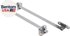 2Pcs Lid Supports Hinge, Nickel-Plated, Silver, Iron + Zinc Alloy, 12Inch
