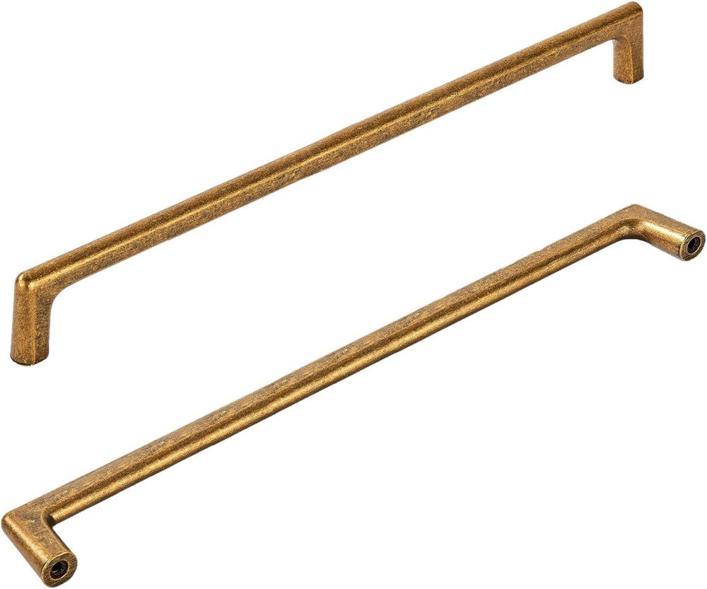6 Pack 12 3/5 Inch(320Mm) Hole Centers Vintage Antique Brass Kitchen Cabinet Pul