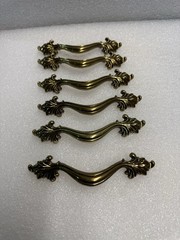 6 Victorian Vintage Antique KBC Drawer Brass Pulls Handles Cabinet￼￼(30)