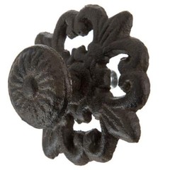 Vintage Old World Moroccan Drawer Cabinet Door Knob Pull BRWN Cast Iron Metal 3″
