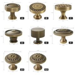 2-30 Pack Solid Brass Kitchen Cabinet Knobs Vintage Drawer Knobs for Dresser