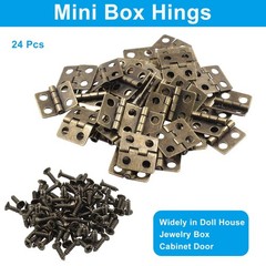 Zorveiio 24 Mini Hinges 13x12mm Antique 0.47″x0.5″,24Pcs, Bronze