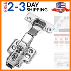 2 Pcs Half Overlay Soft Close Hinges, Heavy-Duty Frameless European Concealed…