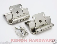 10 Pairs (20) 1/2″ Overlay, 3/4″ Frame Full Wrap Self Closing Hinge Satin Nickel