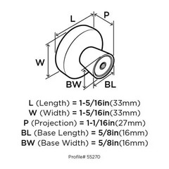 Blackrock 1-5/16 In. Dia (33 Mm) Black Bronze Cabinet Knob (25-Pack) Free Shippi