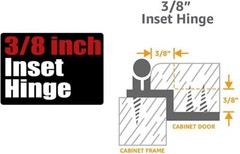 3/8″Inset Kitchen Cabinet Hinges Self Closing Face Mount Cupboard Door Hinge LOT