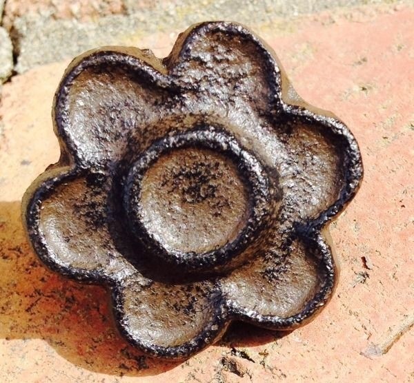 Rustic Brown White Cast Iron Flower Cabinet Knobs Drawer Pulls 16 BF