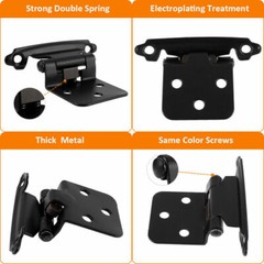 Cabinet Hinges Overlay Kitchen Door Hinges Self Close Face Mount Cupboard Black