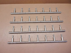 LOT of 28 BRUSHED NICKEL CABINET/DRAWER PULLS 2″ x 1 1/4″ Complete & READY!