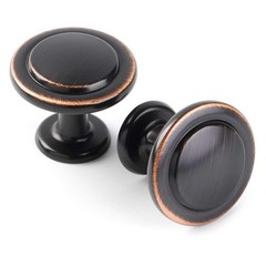 Round Cabinet Knobs Oil Rubbed Bronze Cabinet Pulls, Dia. 1-1/4 Inch, 10 Pack…