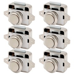 6 Sets Keyless Push Button Latches for RV Cabinet Doors, Cupboard Catch with Scr