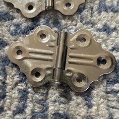 6 Set Vintage Brass Decorative Butterfly Hinges Scalloped Hardware Lot