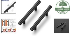 Stainless Steel Feel Drawer Pulls, 5-Inch Black Handles for Easy Installation