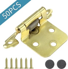 25 Pair (50 Pack) Cabinet Hinges, 1/2 Inch Overlay Cabinet Door Hinges