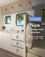 RV Storage Locks, 7/8” Camper 7/8 inch, 2 Locks with 4 Keyed Alike CROME