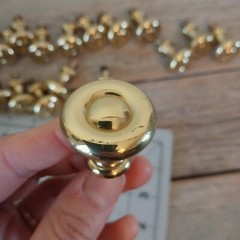 17 *Worn* Century Maryland 1-3/16 Mushroom Cabinet Knob Shiny Brass Reclaimed