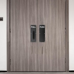 4 PCS 12 x 4 Black Stainless Steel Door Pull Push Plates 24 Screws Set, Office