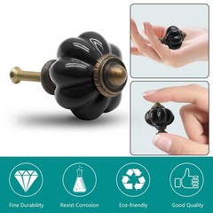 Seimneire 12pcs Black Vintage Ceramic Cabinet Knobs and 12 Pieces,
