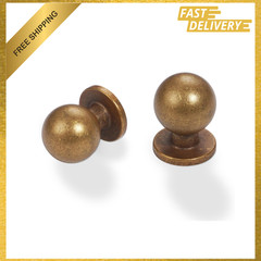 Antique Brass Cabinet Knobs 10 Pack Zinc Alloy Vintage Drawer Hardware for