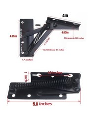 2 PCS Storage Box FlipUp Support Hinge Heavy Duty Spring Slow Close Lift