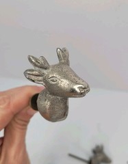10 Deer Stag Buck Head W/Antlers Door Drawer Cabinet Pull Knob Handle Cast Metal